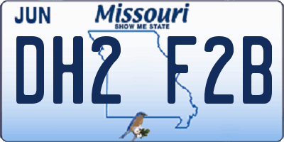 MO license plate DH2F2B
