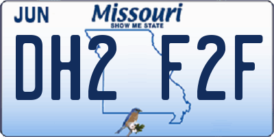 MO license plate DH2F2F