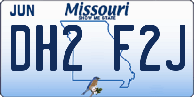 MO license plate DH2F2J