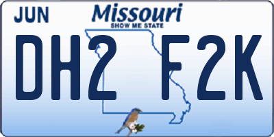 MO license plate DH2F2K