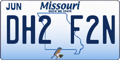 MO license plate DH2F2N