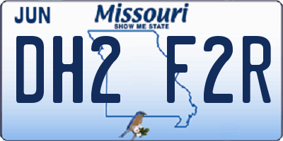 MO license plate DH2F2R