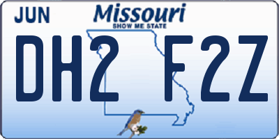 MO license plate DH2F2Z
