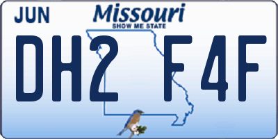 MO license plate DH2F4F