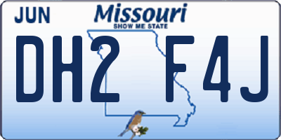 MO license plate DH2F4J