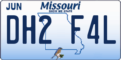 MO license plate DH2F4L
