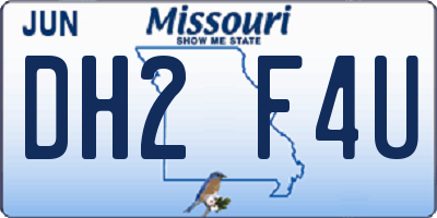 MO license plate DH2F4U