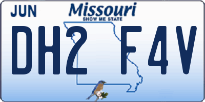 MO license plate DH2F4V