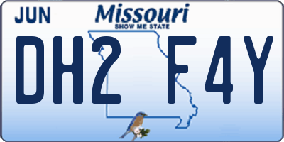 MO license plate DH2F4Y