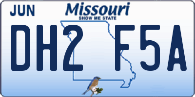 MO license plate DH2F5A