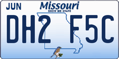 MO license plate DH2F5C