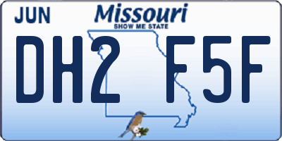 MO license plate DH2F5F