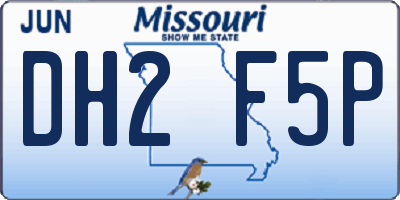 MO license plate DH2F5P