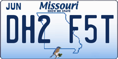 MO license plate DH2F5T