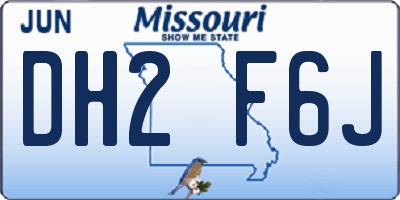 MO license plate DH2F6J