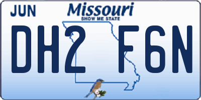 MO license plate DH2F6N