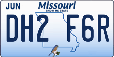 MO license plate DH2F6R