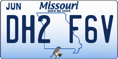 MO license plate DH2F6V