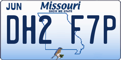 MO license plate DH2F7P