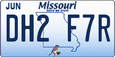 MO license plate DH2F7R