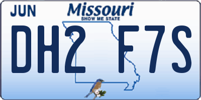 MO license plate DH2F7S