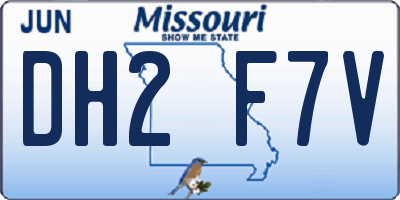 MO license plate DH2F7V