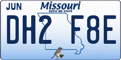MO license plate DH2F8E