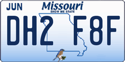 MO license plate DH2F8F