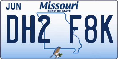 MO license plate DH2F8K