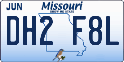MO license plate DH2F8L