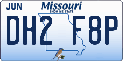 MO license plate DH2F8P