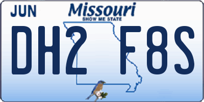MO license plate DH2F8S