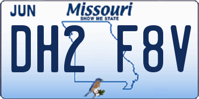 MO license plate DH2F8V