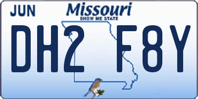 MO license plate DH2F8Y