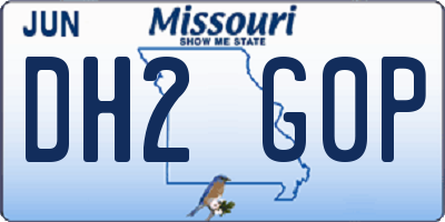 MO license plate DH2G0P