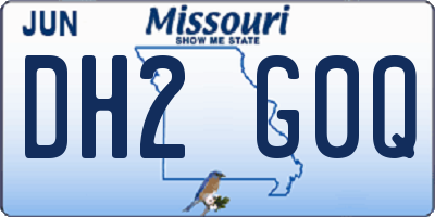MO license plate DH2G0Q