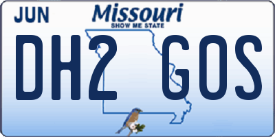 MO license plate DH2G0S
