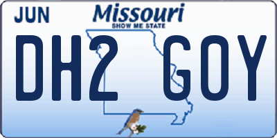 MO license plate DH2G0Y