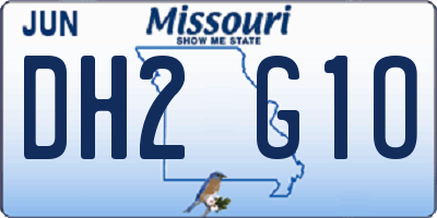 MO license plate DH2G1O
