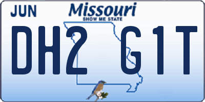 MO license plate DH2G1T