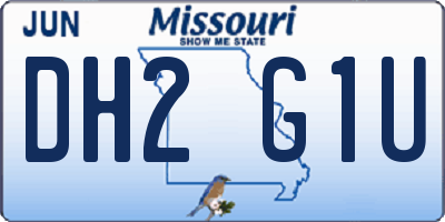 MO license plate DH2G1U