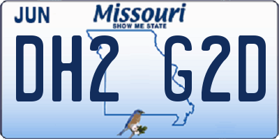 MO license plate DH2G2D