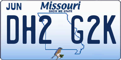 MO license plate DH2G2K