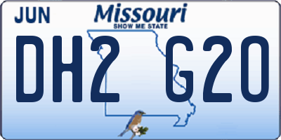 MO license plate DH2G2O