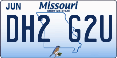 MO license plate DH2G2U