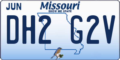 MO license plate DH2G2V