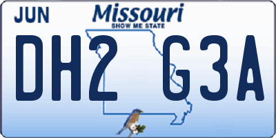 MO license plate DH2G3A