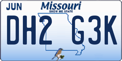 MO license plate DH2G3K
