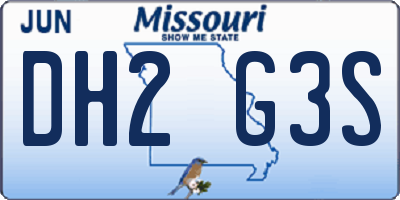 MO license plate DH2G3S