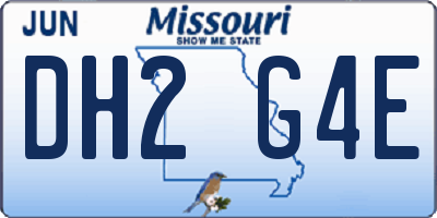 MO license plate DH2G4E